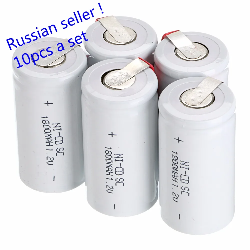 Российский продавец! Новое поступление! 10 шт. 1800 мАч SC Ni CD аккумуляторная батарея