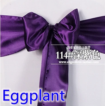 

Eggplant Colour Satin Sash Chair Sash Wedding Decoration Bow Tie Chair Band Party Hotel Show Decoration Sash Shiny Colour