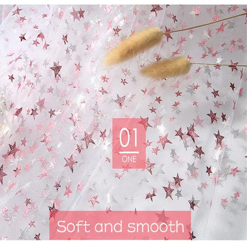 1 5*1 метр Серебряный звезда тюль блёстки ткань DIY Baby Shower пачка юбка пояса платье