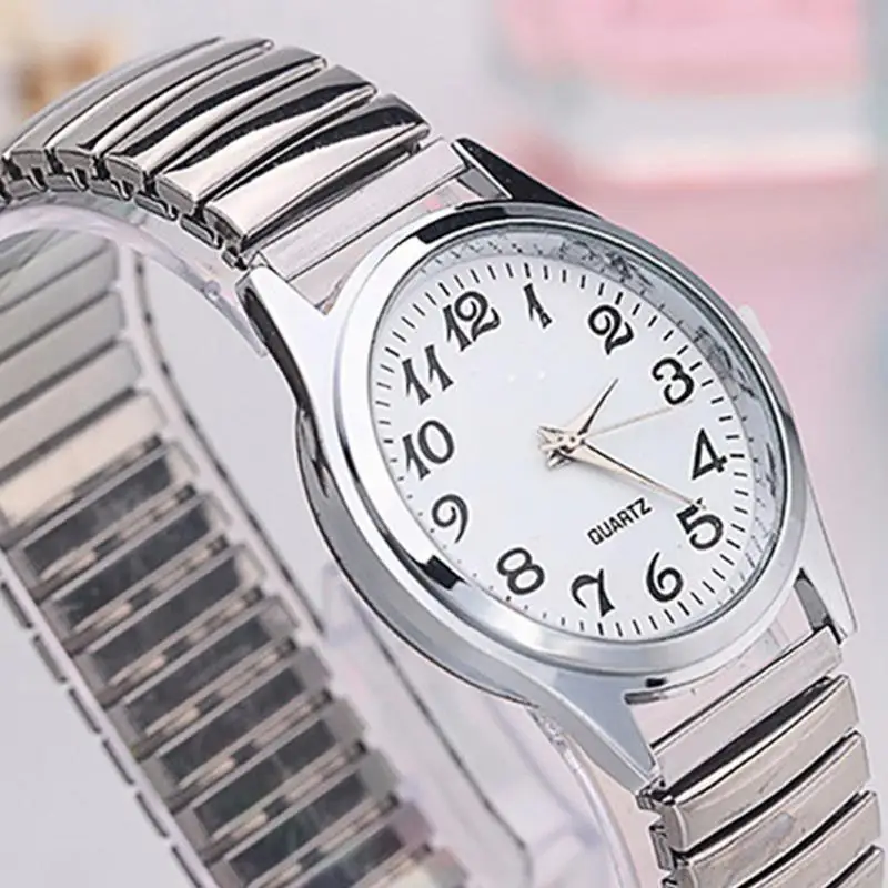 Мужские часы из нержавеющей стали деловые кварцевые наручные с эластичным