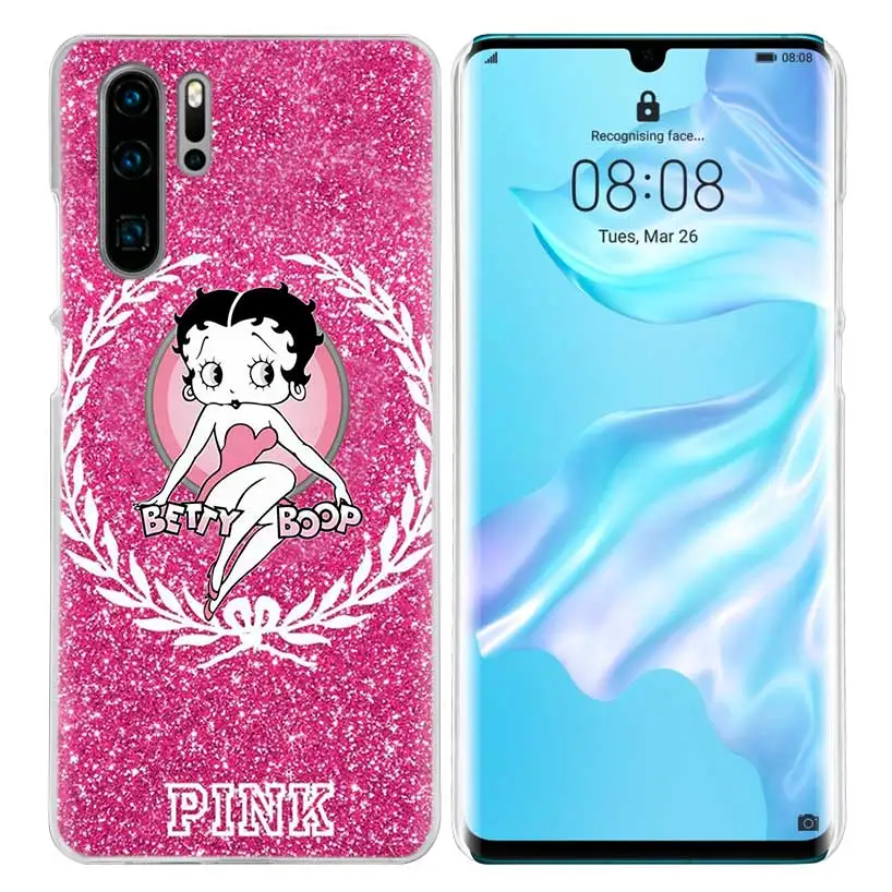 Розовый сексуальный чехол Betty Boop для huawei P20 P30 P Smart Nova 4 3i P10 P9 P8 mate 10 20 lite Pro Mini жесткий чехол для телефона pc - Цвет: 01
