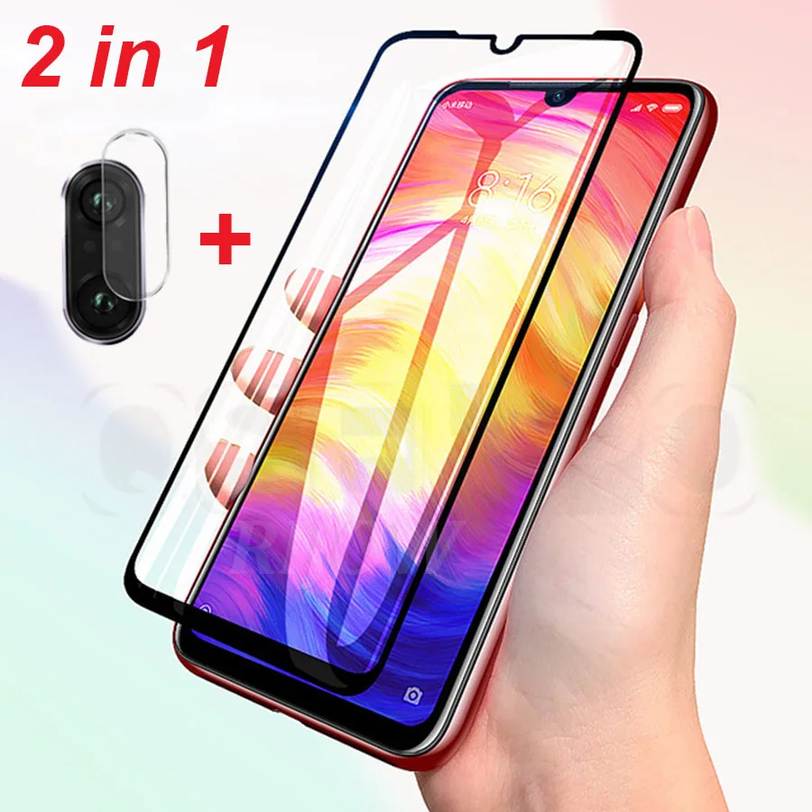 2 IN 1 Redmi Note 8 стекло камеры Лен для Xiaomi Redmi Note 7 Pro закаленное стекло Redmi 8T экран протектор Полный Xiomi Note8 пленка объектив 8A - Цвет: 2 IN 1