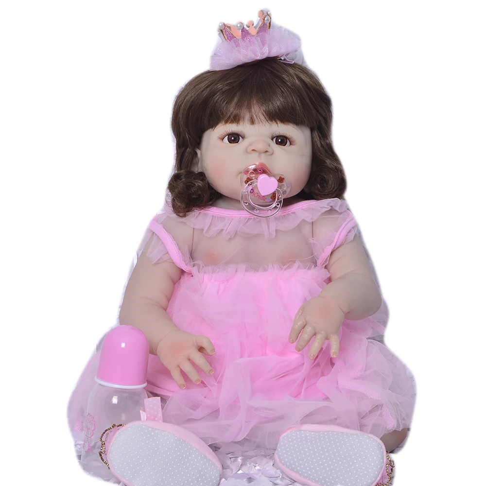 

Полностью силиконовая Реалистичная кукла реборн 55 см, 23 дюйма, кукла-младенец из белой кожи, моющаяся игрушка ручной работы для детей, подар...