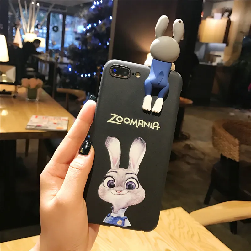 2017 Fashion 3D Cute Soft Silicone Animal Cartoon Back Case Cover For iPhone 6 6s Plus 6Plus 7 7plus 6sPlus Lovely Rabbit Cases |