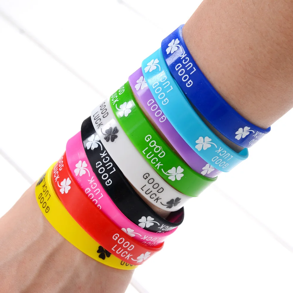 Оптовая продажа 100 шт. модные силиконовые резиновые браслеты разных цветов