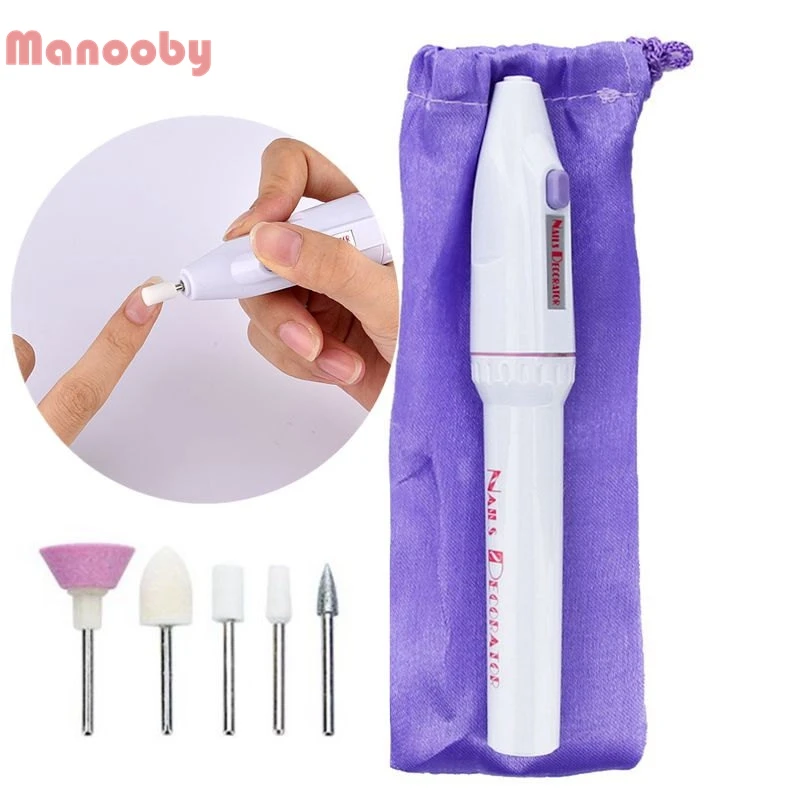 Manooby 5 в 1 мини-машина для ногтей сверла ручка маникюра и педикюра инструменты |