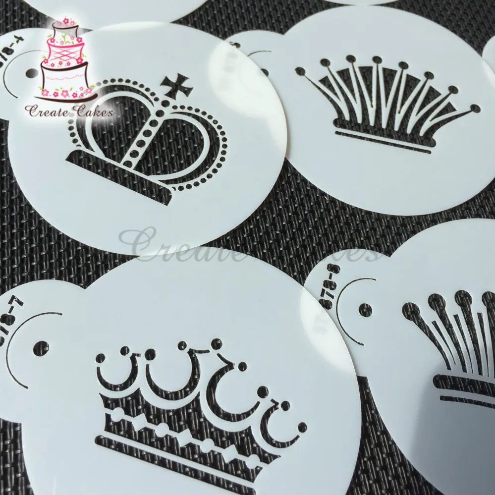 11 шт./компл. декоративный трафарет для кофе в виде короны выпечки пластиковый