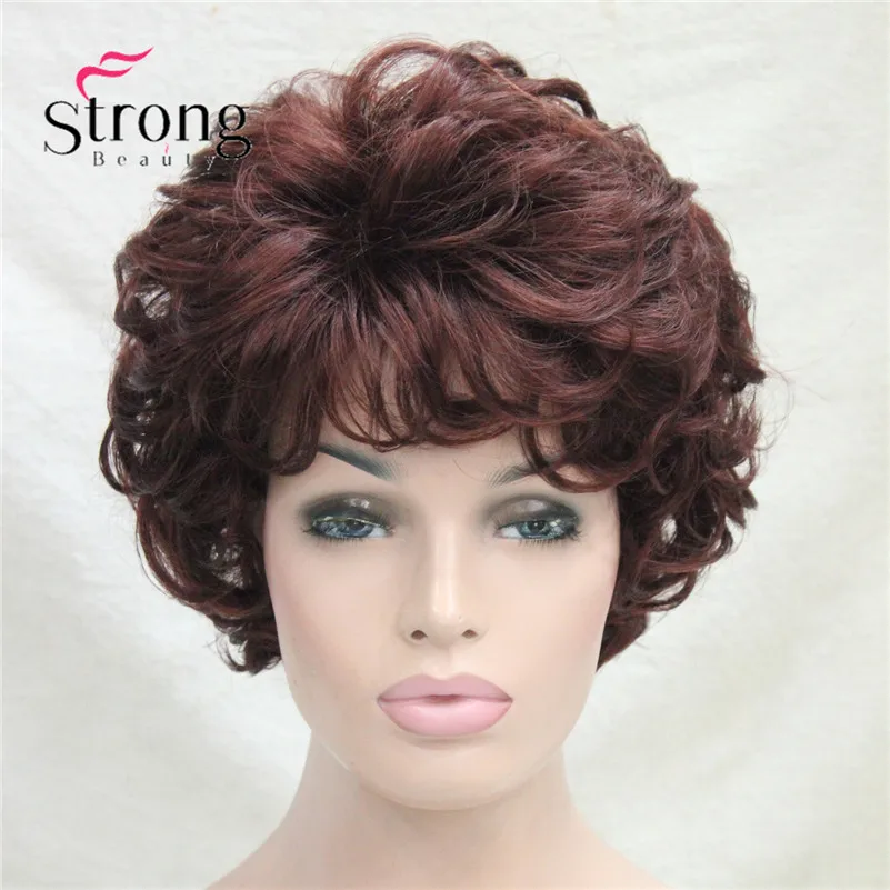 StrongBeauty короткий слоистый серебристо-серый Ombre полный синтетический парик женские парики выбор цвета