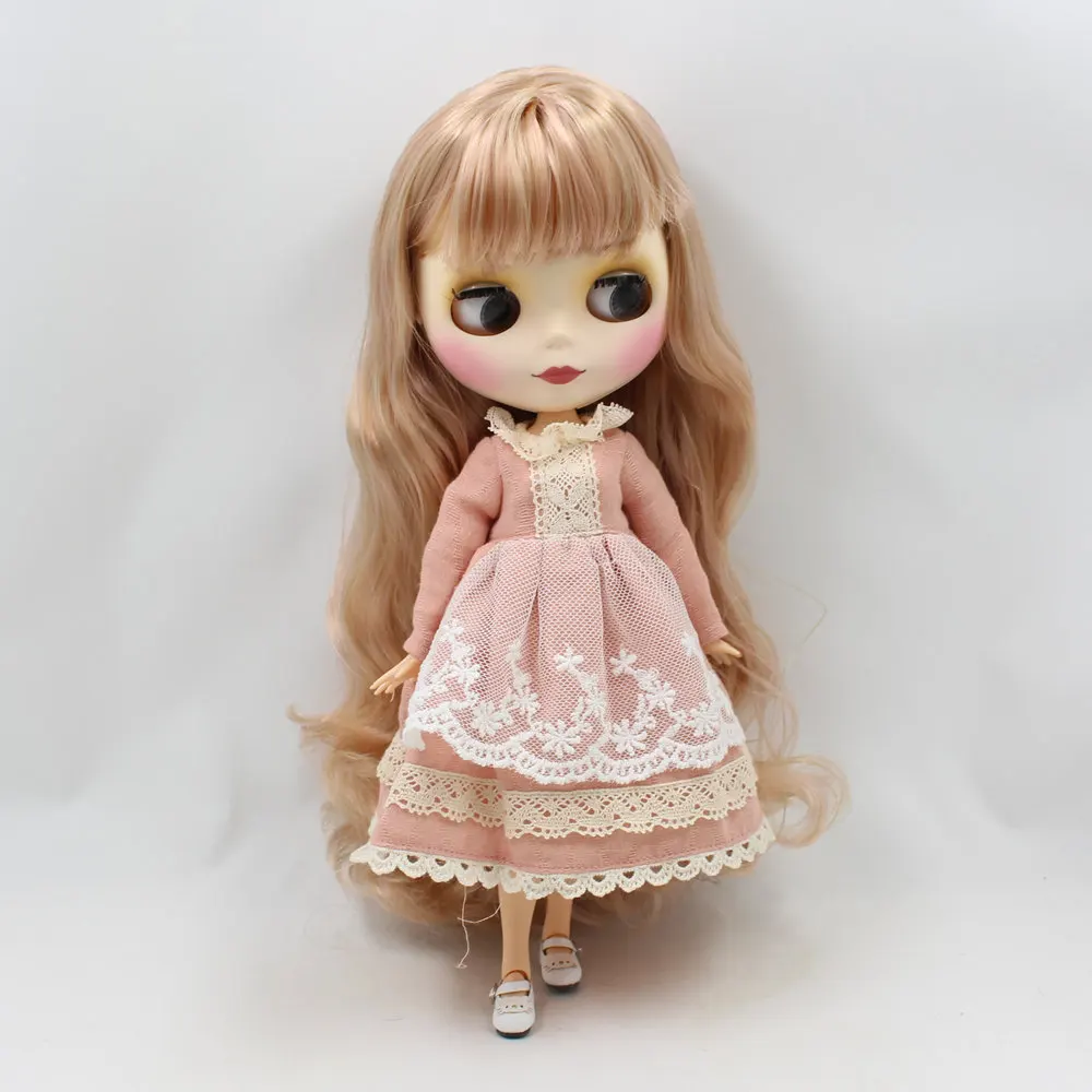 ICY DBS Blyth doll white skin Matte face Romantic mixing pink long curly hair with bangs joint body BL3227/1010 | Игрушки и хобби