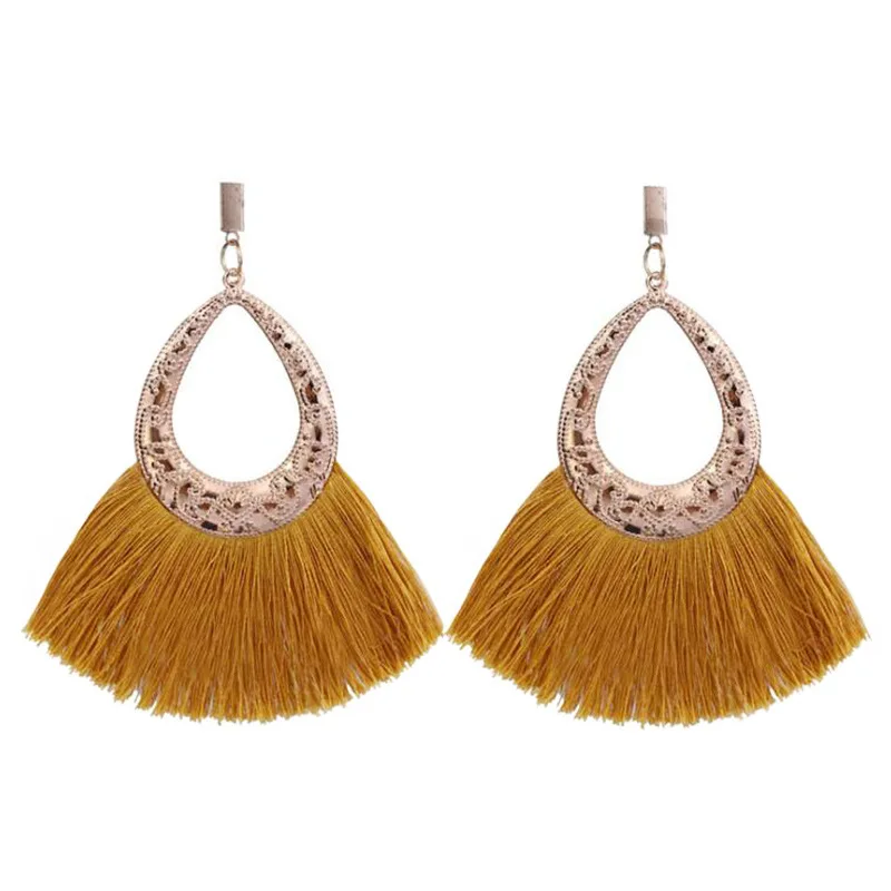 Новые модные женские серьги с кисточками 2019 Boho большие висячие бахромой помпоном