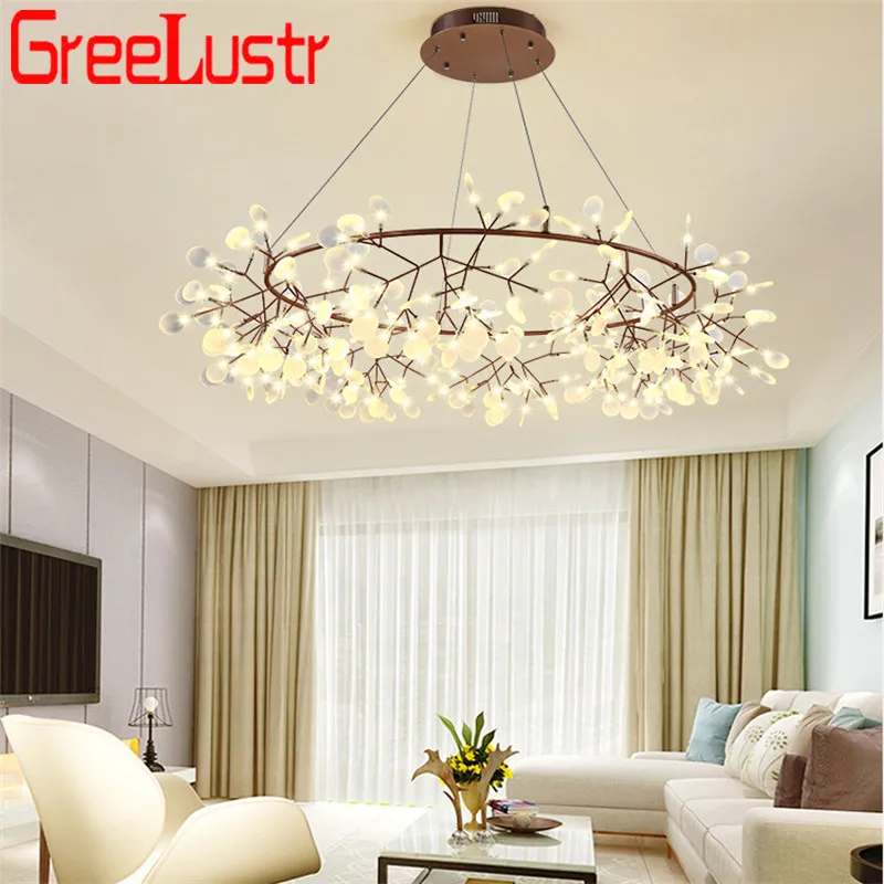 

Modern Tree Branch Led Pendant Hanging Light G4 Acrylic Firefly style Lustres Ceiling Luminaria for Living Room Suspended Lamp