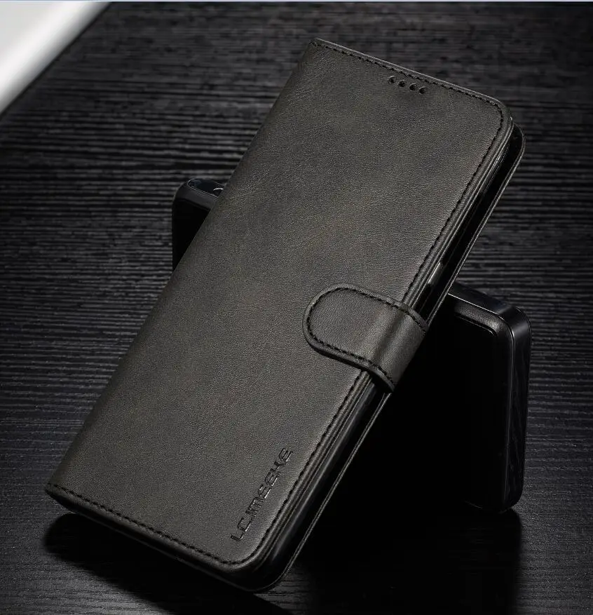 Black Чехол для samsung Galaxy Note 10 Pro A70 A50 A40 A30 A20 A10 M10 M20 M30 чехол Кожаный чехол-портмоне с подставкой Чехол защитный флип-чехол для телефона - Цвет: Black