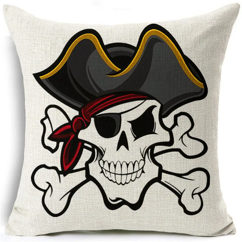 Красочным рисунком черепа Стиль хлопок мягкая подушка крышка Офис диван площадь