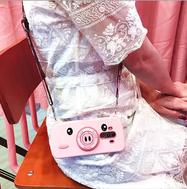 phone bag case Силиконовый чехол для huawei P20 pro mate 20 10 pro lite nova 3 honor 10 9 7A pro Y7 Y6 prime Y9 чехол с ремешком для телефона ba - Цвет: phone bag case