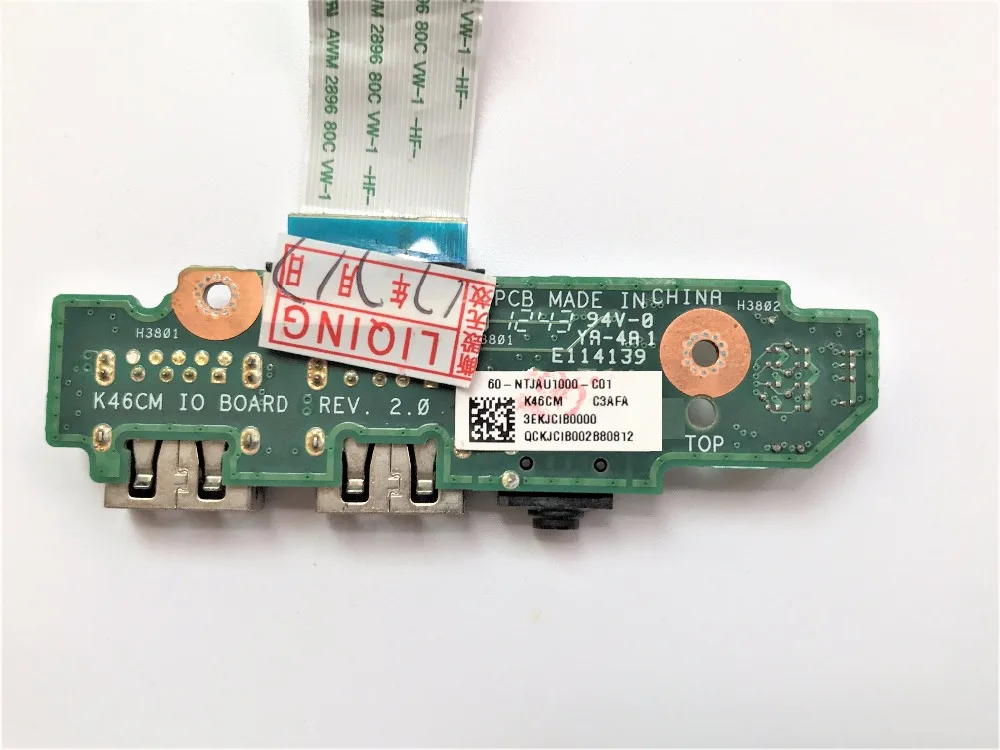 

Оригинальная аудиопанель для ASUS S46C K46 K46CM R405C A46C K46C, USB, плата ввода-вывода K46CM