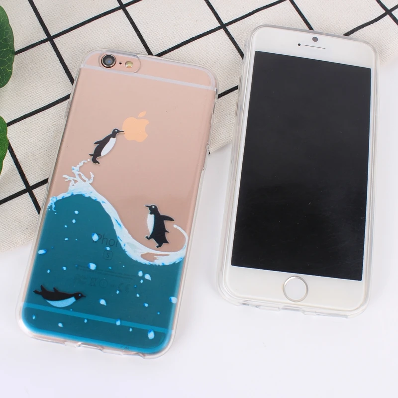 Чехол для телефона 5 S se прозрачный милый мультяшный Пингвин Бегемот мягкий чехол