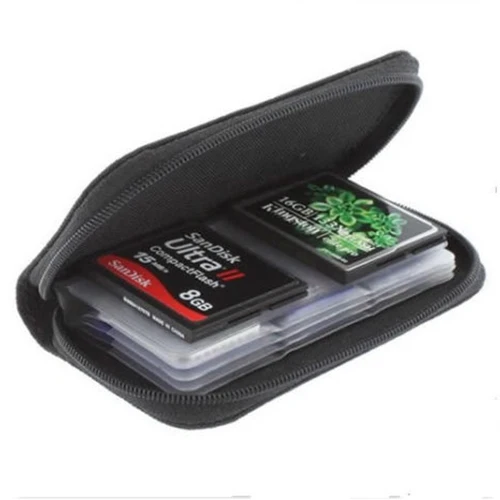 Черный SD SDHC MMC CF микро держатель карты памяти ёмкость проведение сумка чехол