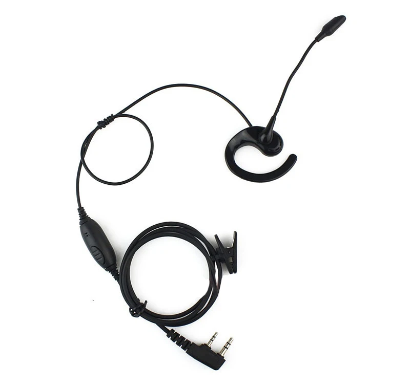 Наушники для мотоцикла с PTT микрофоном 2 Pin ушной крючок наушник для Kenwood KPG Baofeng двухсторонняя рация радио PTT Earpie