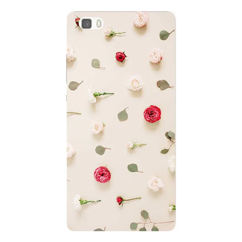 Case for Huawei Ascend P8 Back Cover Flower Original Hard Plastic Printed Cat Animal Phone | Мобильные телефоны и