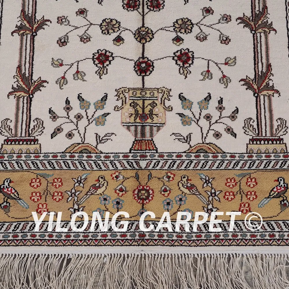 YILONG 3 'x 5' ручной работы восточные двери жизни ковер желтый и белый изысканный
