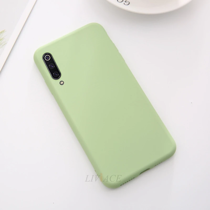 green Жидкий силиконовый чехол для телефона для xiaomi mi 9 se lite pro a3 xio mi мягкий чехол-накладка для xiaomi mi 9 9se xiaomi 9 fundas - Цвет: green