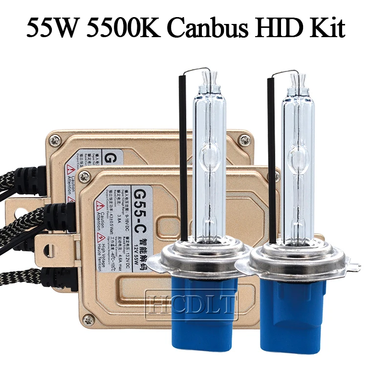 HCDLT AC 55 Вт Xenon H7 Canbus HID Kit D2H 9012 HIR2 H1 HB3 HB4 H11 5500K Автомобильная фара лампа без ошибок
