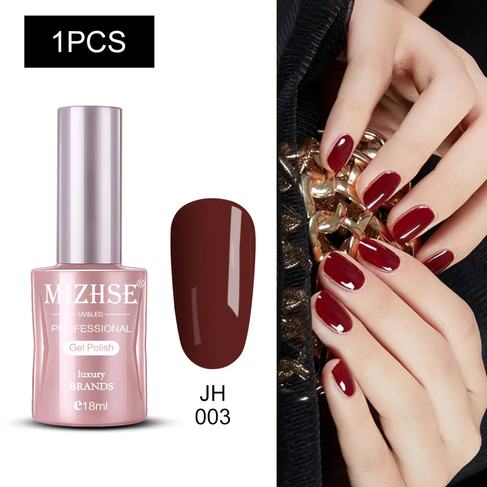 JH003 MIZHSE Nail Polishes 18ml Vernis Semi Permanant UV Gel Polish Hybrid Nail Art Lacquer For Stamping Soak off Varnish Gel - Color: JH003