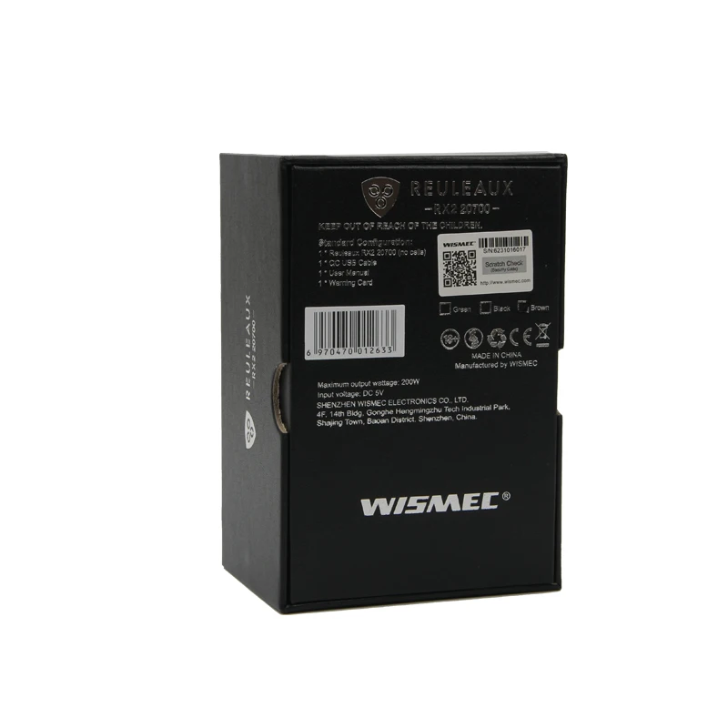 Оригинальная электронная сигарета Wismec Reuleaux RX2 20700 200 Вт коробка мод Vape 1 3 дюймов