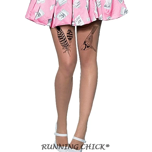 

Bird Feather 3d Print Thin Tattoo Pantyhose Dropship