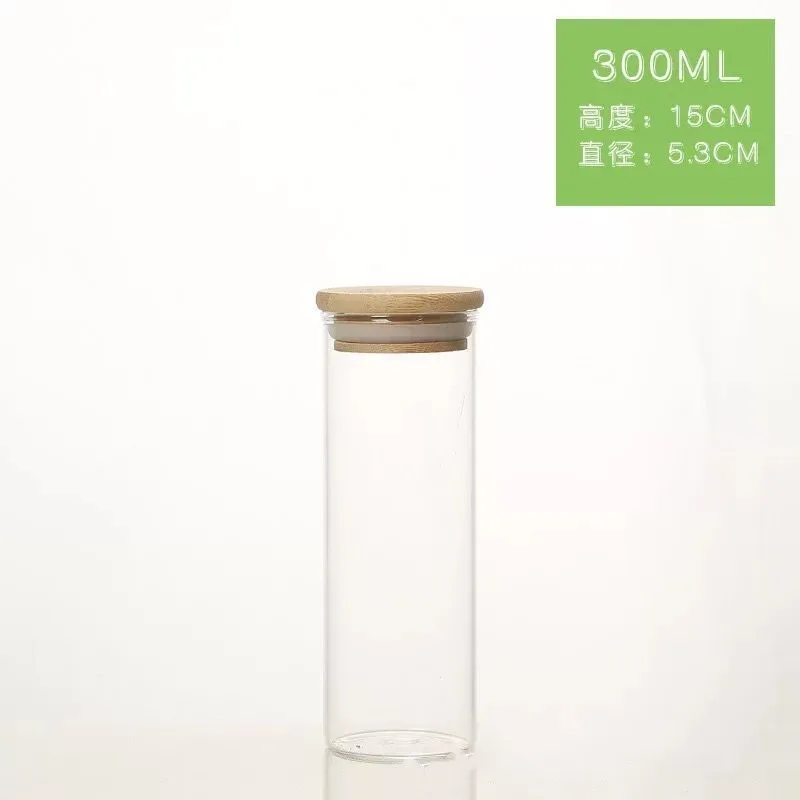 53*150 мм 300 мл стеклянная коробка для хранения Герметичная крышка чайной еды