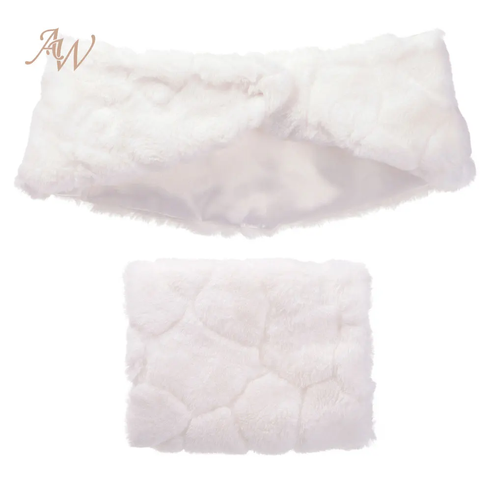 AW Flower Girl Faux Fur Wrap Shawl and Handmuff Set Wedding Accessory | Свадьбы и торжества
