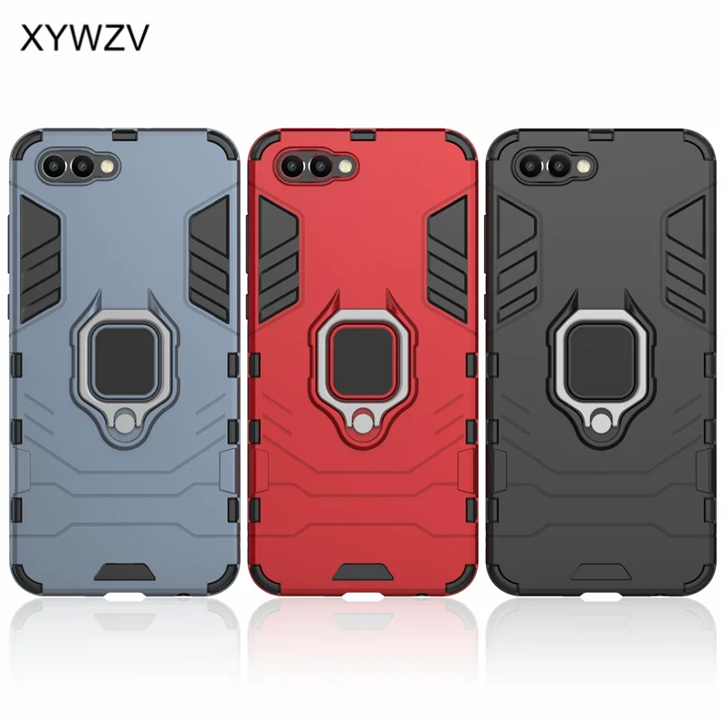 Armor Case Huawei Honor V10 Cover Metal Finger Ring Holder For Magnetic Phone Fundas |