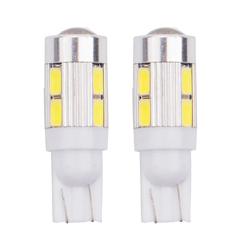 10 шт. T10 светодиодный W5W 168 194 10SMD без Ошибок клиновидный светильник боковые