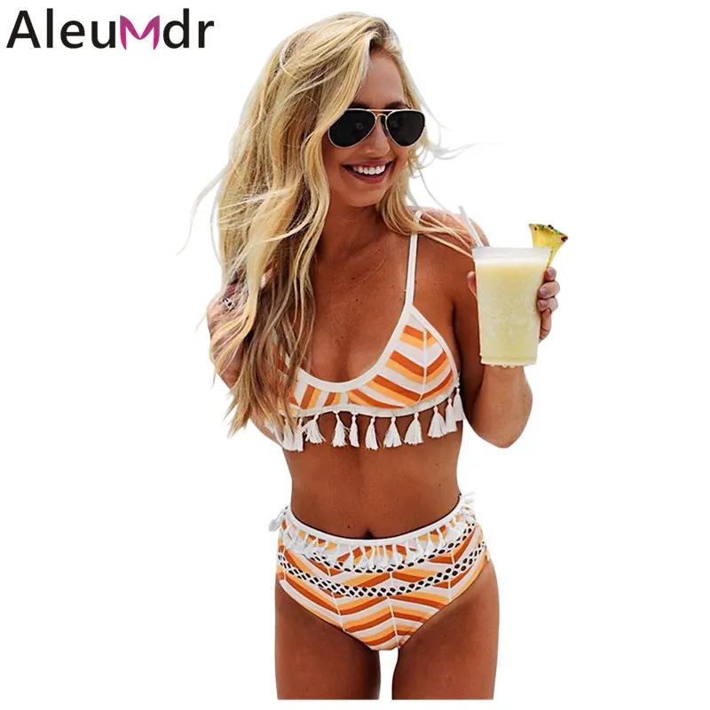 Aleumdr сексуальный пуш ап бахрома кисточка купальники из двух частей купальник Pom