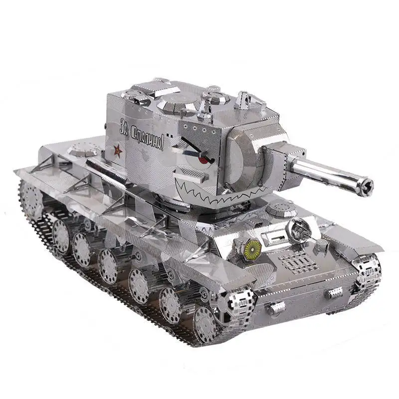 MU 3D металлическая нано головоломка война 2 Россия KV 2 модель танка DIY 3D лазерная резка сборка паззл игрушки настольное украшение подарок для проверки