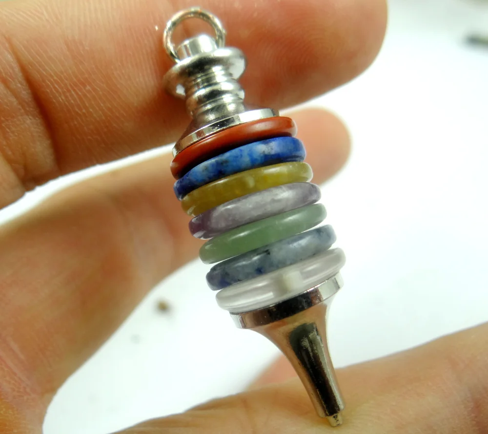 Натуральный камень 7 чакр колеса жизни кварцевые кристаллы бирюзовые Подвески