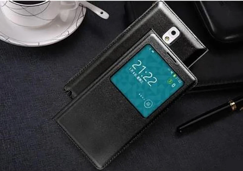 Кожаный флип-кейс Smart View S-View для Samsung Note 3 III N9000 N9005 | Мобильные телефоны и