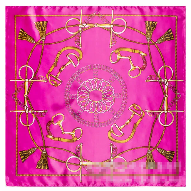 New Arrival!60*60cmEuro Brand Style Women Silk Square Scarf Chain rope tassel fashion Tied bag handle Scarves high quality |