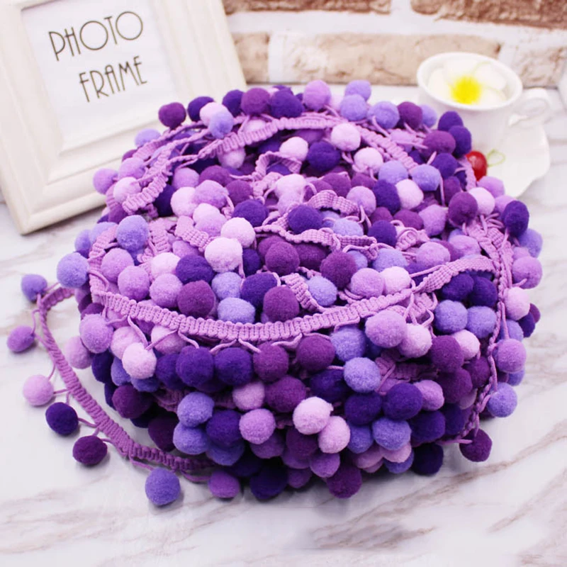 Pom Trim Lace Fabric Sewing Accessories Pompons tassel Ball Fringes Ribbon For DIY Material Craft Apparel |