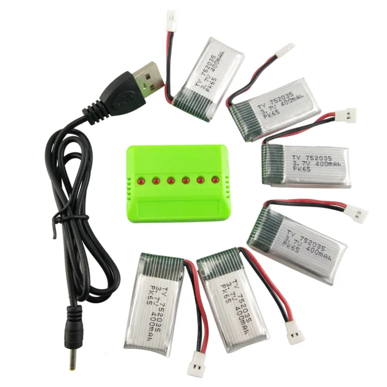 BLLRC рынок продаж батарея 3 7 V 400mah вертолет запасные части H31 6 шт и в 1 зарядное