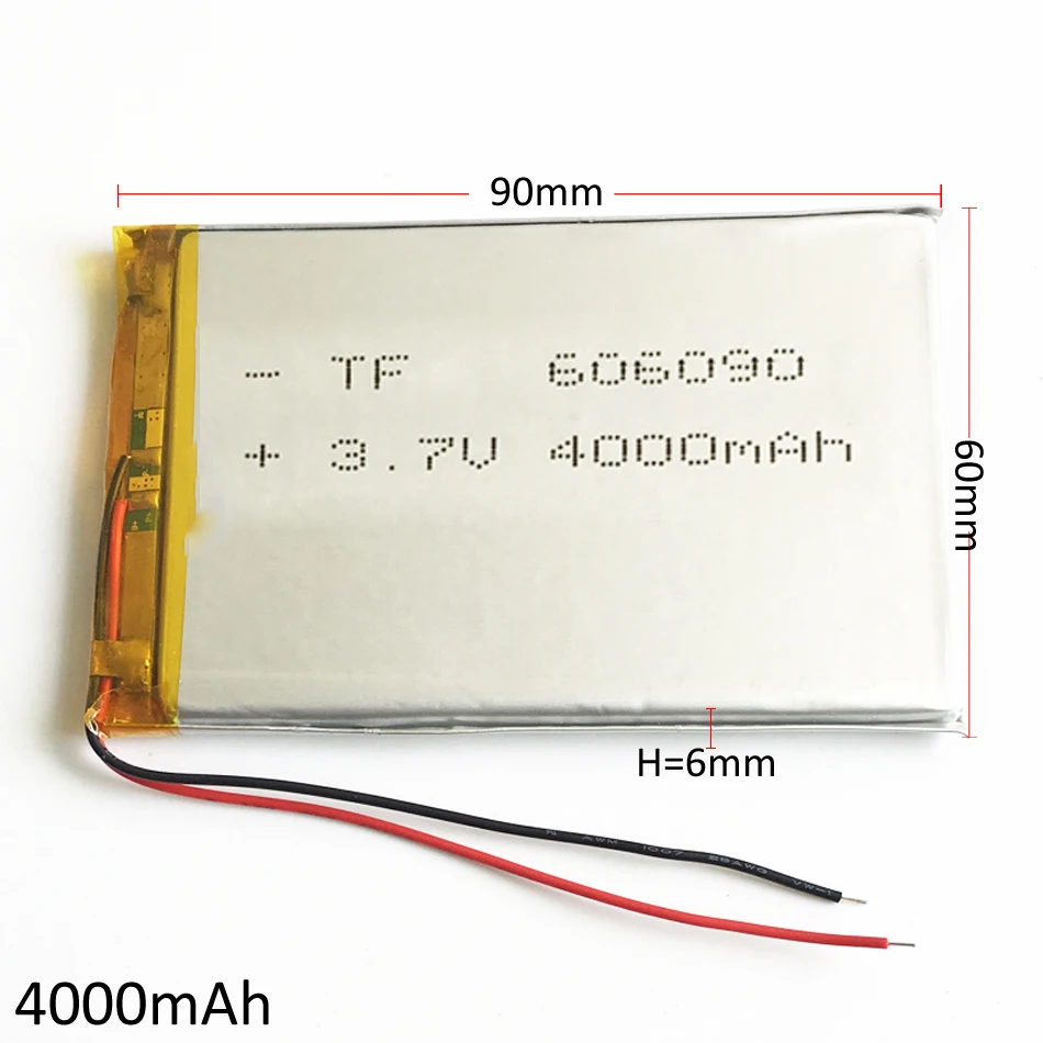 Литий полимерная аккумуляторная батарея 3 7 в 4000 мАч 606090 для GPS PSP DVD PAD E Book tablet pc power