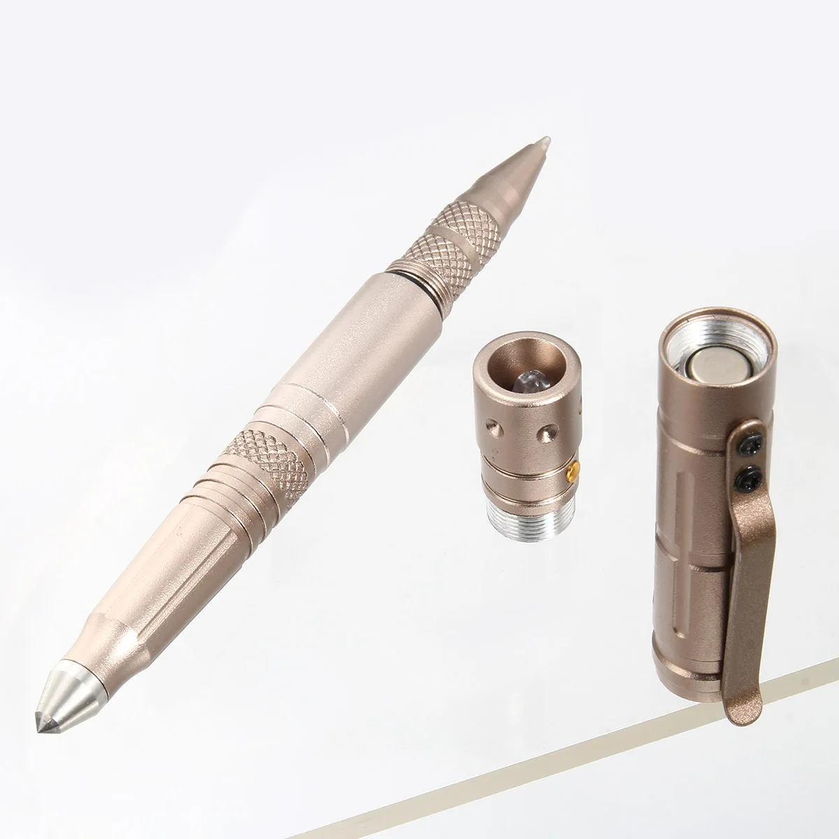 

Multi-function Tactical Pen Survival Military LED Flashlight Glass Breaker Self Defense Tool Ballpoint Pens QJY99