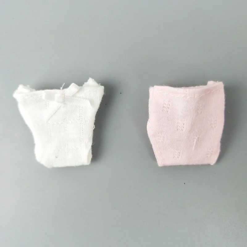 1white 1pink brief 1 комплект мягкого кружевного нижнего белья бюстгальтер и трусы для куклы Барби 1/6 трусики для кукол Blythe 1/6 BJD топ и трусы для кукольного домика Барби - Цвет: 1white 1pink brief