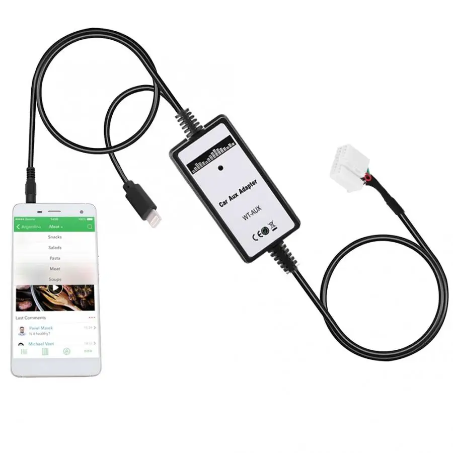 Auto Car AUX Audio Input Integration Interface Adapter for iphone 5 6 6s plus connection via CD changer port with sound | Автомобили и