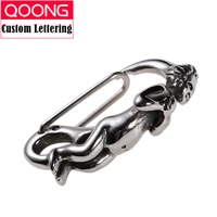 qoong fashion angel blessing love key chain stainless steel car key ring key holder for men women waist hanged keyholder y57