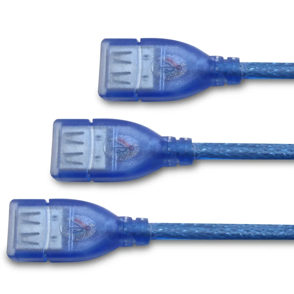 Ssriver Кабель USB 2.0 0.3 м 1.5 3 5 мужской/женский прозрачный синий Универсальный кабель