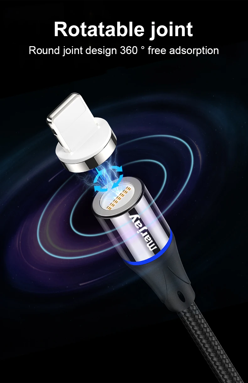 Marjay 2 м Магнитный кабель usb type C кабель для iPhone зарядное устройство 3A Магнитный зарядный Micro USB кабель и USB C кабель провод для samsung
