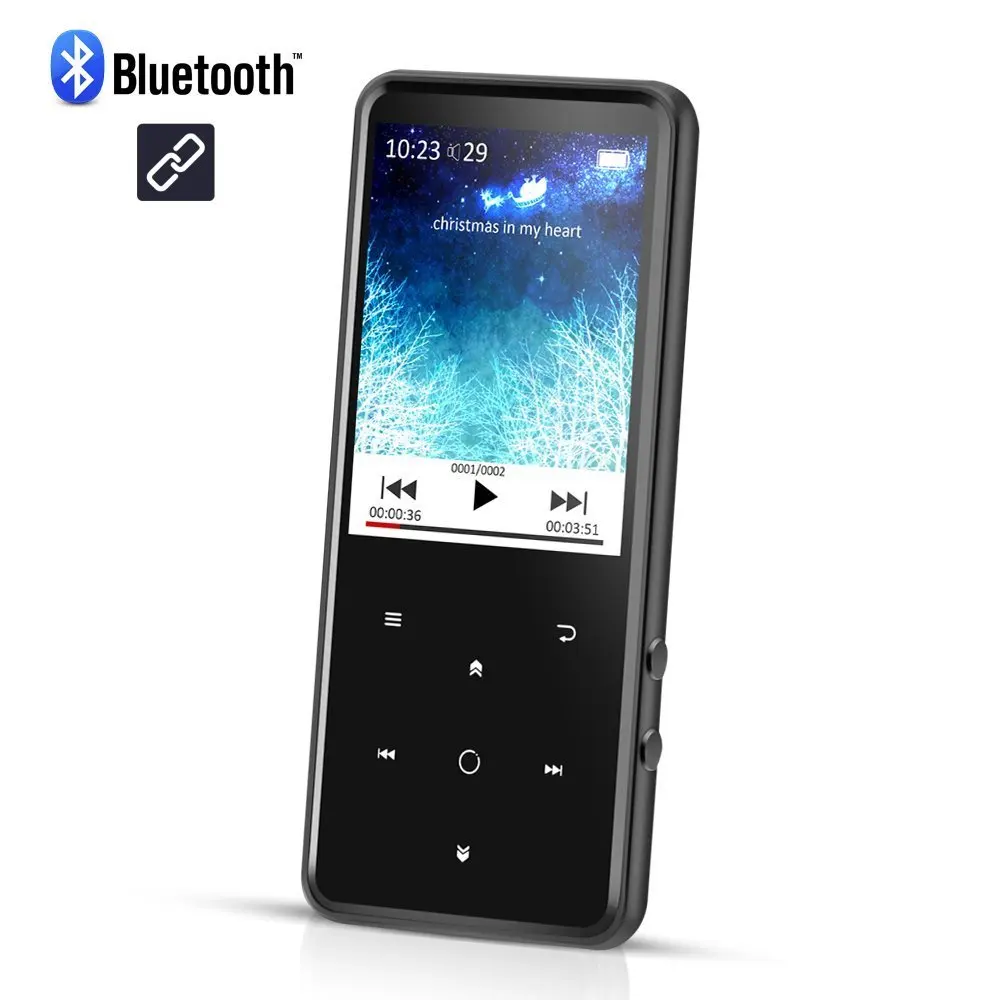 Черный CHENFEC плеер MP4 Bluetooth с HIFI наушники/динамик 2,4 экран сенсорные клавиши fm-радио Мини Спорт MP4 плеер портативный Walkman - Цвет: Черный