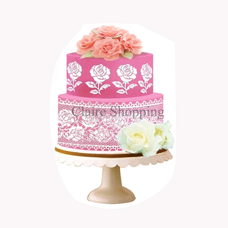 Yueyue Sugarcraft 1 pc big Rose silicone lace mold fondant cake decorating tools chocolate gumpaste | Дом и сад