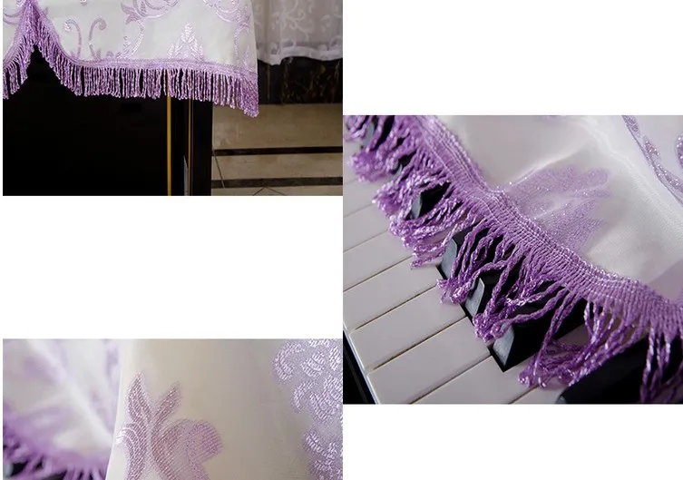 1PC Newest Piano Cover Purple Lace Dustproof High Grade KQ 019 | Дом и сад